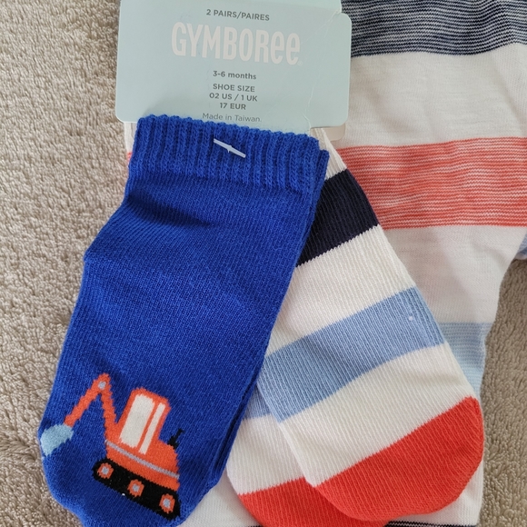 Gymboree Treats and Trucks stripe romper and sock set - Picture 4 of 4